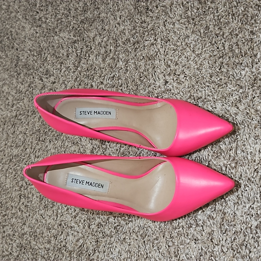 steve madden proton pink leather pointers